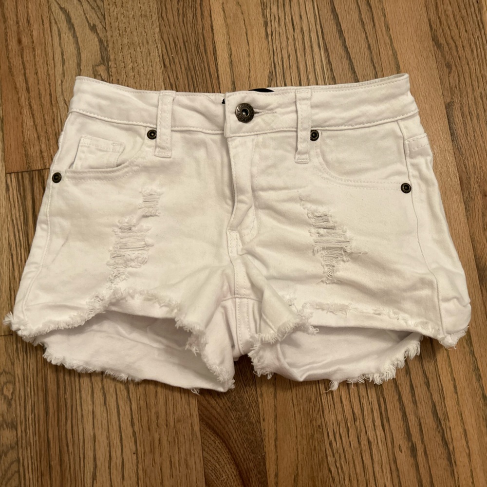Contraband White Ripped Jean Shorts